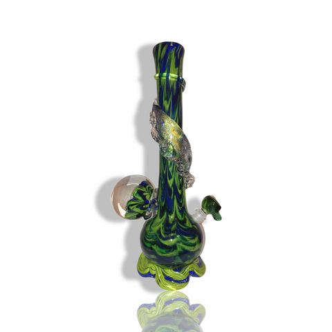 NOBLE GLASS GREEN DICHROIC MARBLE BONG