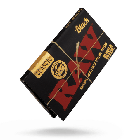 RAW BLACK CLASSIC SINGLE WIDE ROLLING PAPERS